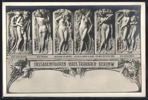 AK Berlin, Haus Trarbach, Fassadenfiguren, Behrenstrasse 47