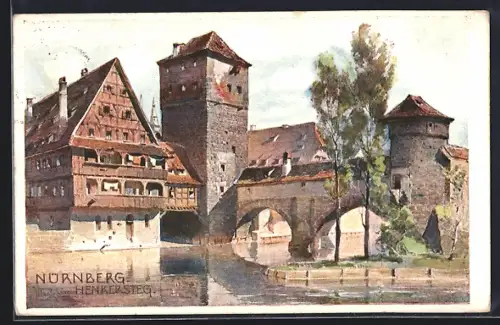 AK Nürnberg, Henkersteg, Partie am Wasser