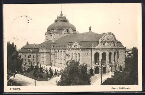 AK Freiburg / Breisgau, Ansicht vom Stadttheater