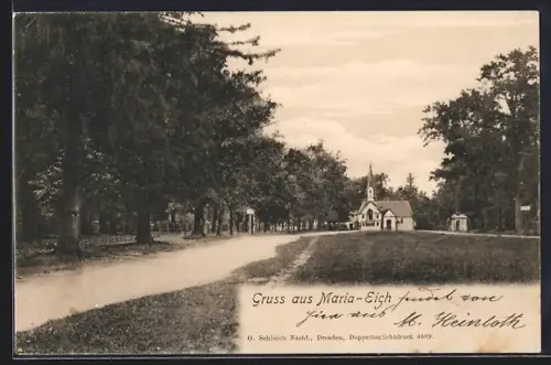 AK Maria-Eich, Kirche mit Strasse