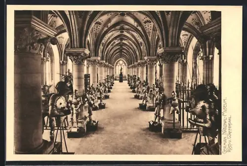 AK Nürnberg, German. National-Museum, Rüst- u. Waffensaal