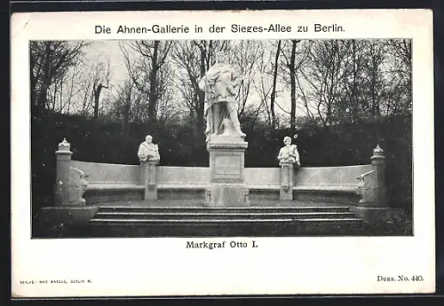 AK Berlin-Tiergarten, Markgraf Otto I., Ahnen-Galerie i. d. Siegesallee im Grossen Tiergarten