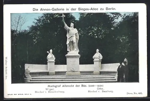 AK Berlin-Tiergarten, Die Ahnen-Galerie in der Sieges-Allee, Marktgraf Albrecht der Bär