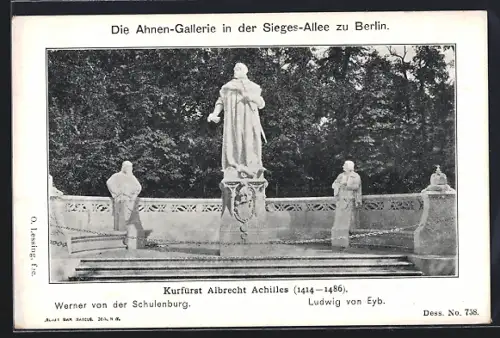 AK Berlin-Tiergarten, Sieges-Allee, Ahnen-Galerie, Kurfürst Albrecht Achilles