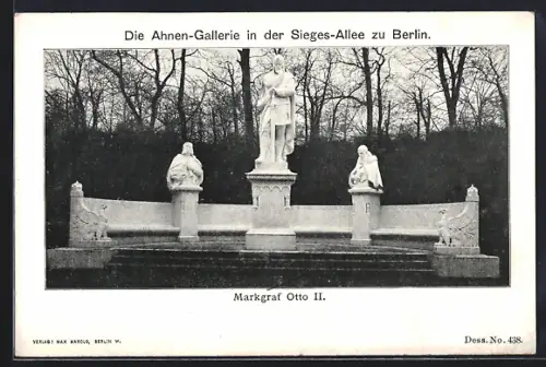 AK Berlin-Tiergarten, Siegesallee, Ahnen-Galerie, Standbild Markgraf Otto II