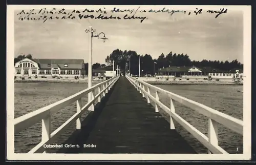 AK Grömitz, Ostseebad, Brücke