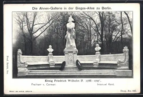 AK Berlin-Tiergarten, Sieges-Allee, Ahnen-Galerie, König Friedrich Wilhelm II.