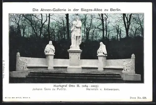 AK Berlin-Tiergarten, Sieges-Allee, Ahnen-Galerie, Markgraf Otto II.
