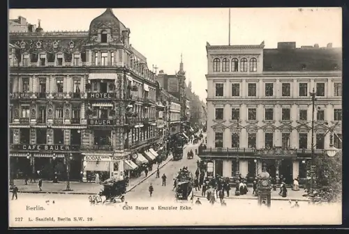 AK Berlin, Unter den Linden, Partie am Café Kranzler und Café Bauer