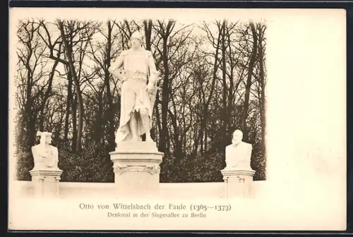 AK Berlin-Tiergarten, Sieges-Allee, Denkmal Otto von Wittelsbach der Faule