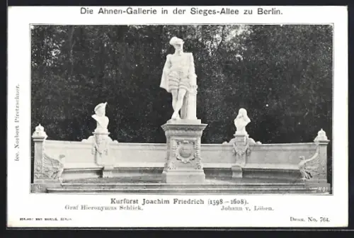 AK Berlin-Tiergarten, Sieges-Allee, Ahnen-Galerie, Kurfürst Joachim Friedrich
