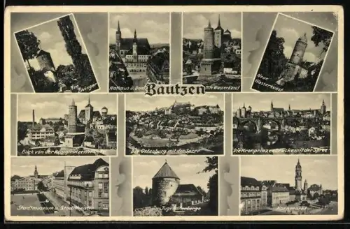 AK Bautzen, Neue Wasserkunst, Jugendherberge, Kornmarkt