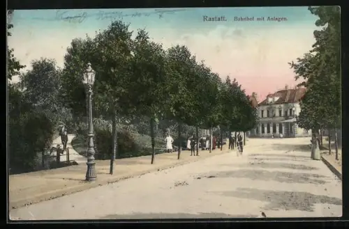 AK Rastatt, Bahnhof mit Anlagen