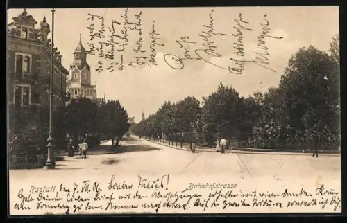 AK Rastatt, Partie der Bahnhofsstrasse