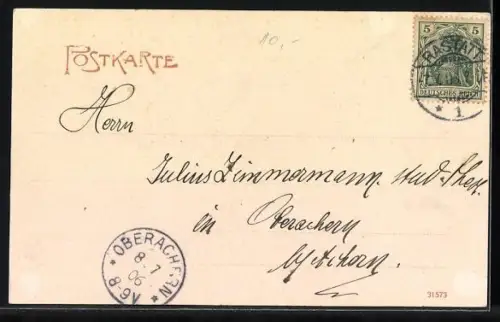 AK Rastatt, Partie der Bahnhofsstrasse