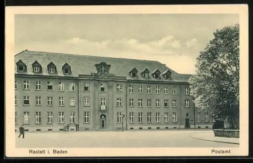 AK Rastatt i. Baden, Gesamtansicht vom Postamt