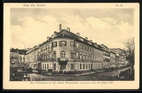 AK Berlin, Das Fichthaus an der neuen Promenade im Jahre 1877