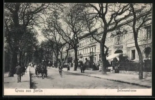AK Berlin-Tiergarten, Blick in die Bellevuestrasse