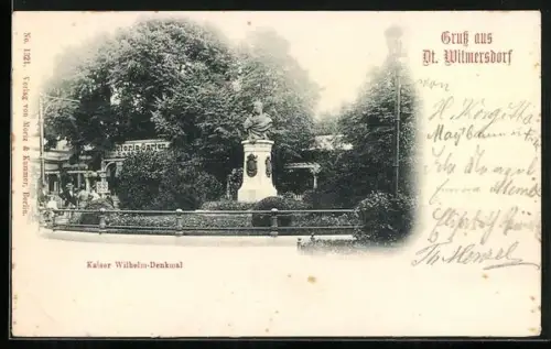 AK Berlin-Wilmersdorf, Blick auf das Kaiser Wilhelm-Denkmal