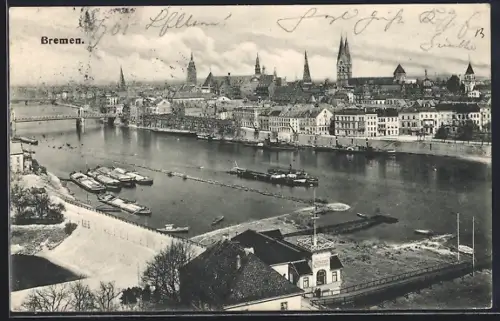 AK Bremen, Weserblick auf die Altstadt