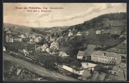 AK Pobershau, Blick nach dem Obergrund