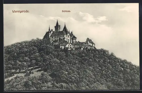 AK Wernigerode, Blick zum Schloss