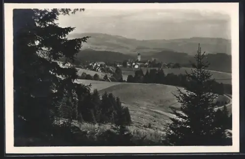 AK St. Märgen, Ortsansicht aus der Vogelschau
