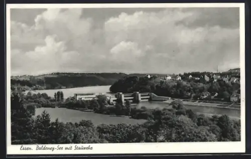AK Essen, Baldeney-See mit Stauwehr