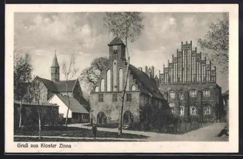 AK Kloster Zinna, Strassenpartie an der Klosterkirche