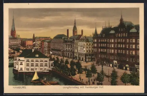 AK Hamburg-Neustadt, Jungfernstieg mit Hamburger Hof