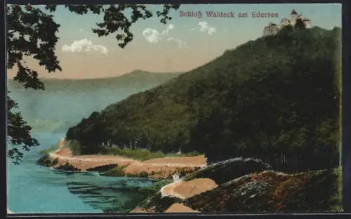 AK Waldeck am Edersee, Blick zum Schloss