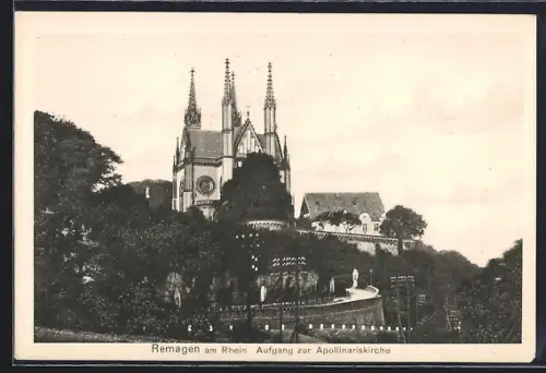 AK Remagen am Rhein, Aufgang zur Apollinariskirche