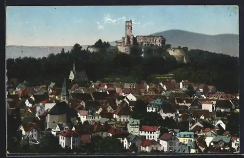 AK Königstein a. Taunus, Ortsansicht mit Burg