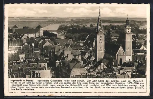 AK Ingolstadt, Panorama mit Kirche