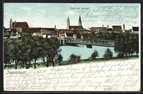 AK Ingolstadt, Gesamtansicht mit Brücke