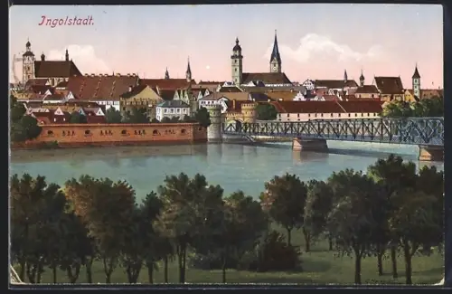 AK Ingolstadt, Gesamtansicht mit Brücke
