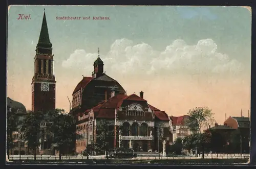 AK Kiel, Stadttheater und Rathaus