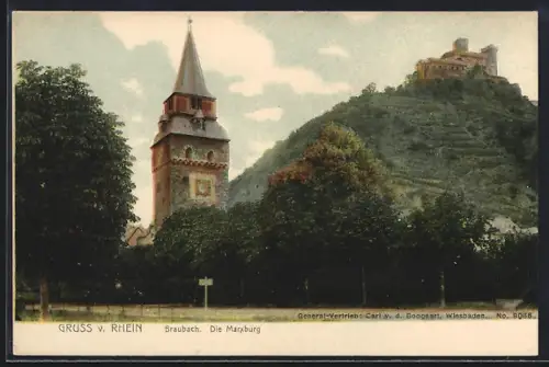 AK Braubach, Marxburg und Kirchturm