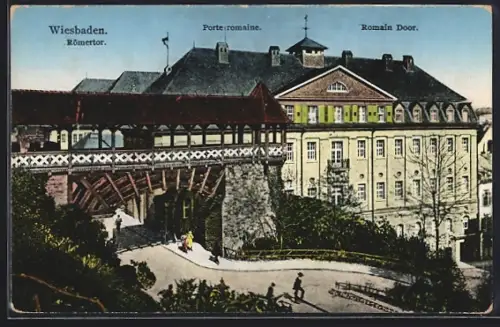 AK Wiesbaden, Blick auf Römertor