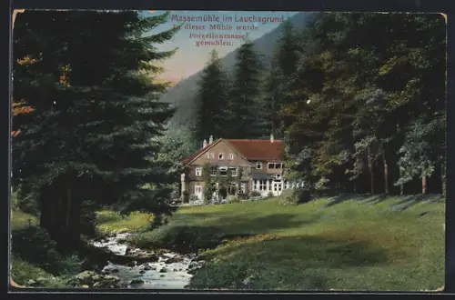 AK Tabarz, Gasthaus Massemühle im Lauchagrund