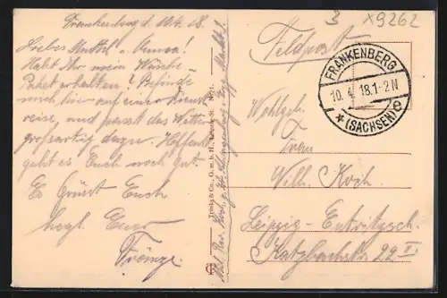 AK Frankenberg i. Sa., Partie im Lützeltal mit Viadukt