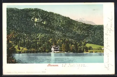 AK Bad Reichenhall, Thumsee mit Berglandschaft