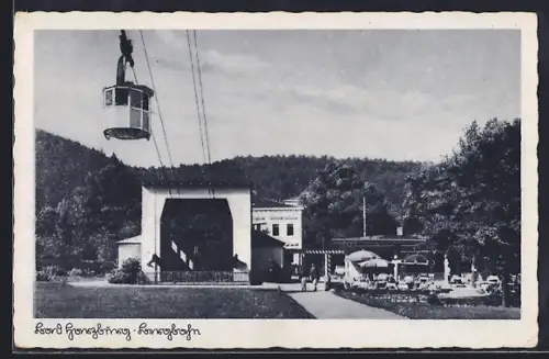 AK Bad Harzburg, Blick auf die Bergbahn