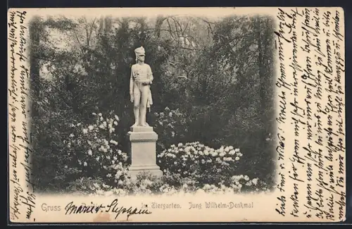 AK Berlin, Jung Wilhelm-Denkmal im Tiergarten