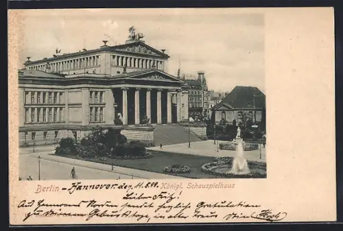 AK Berlin, Gesamtansicht vom königl. Schauspielhaus, Gendarmenmarkt