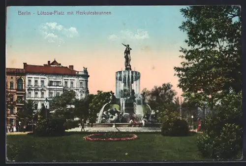AK Berlin-Tiergarten, Lützow-Platz mit Herkulesbrunnen