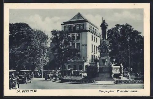 AK Berlin-Tiergarten, Kemperplatz, Rolandbrunnen