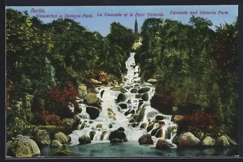 AK Berlin-Kreuzberg, Wasserfall im Victoria-Park