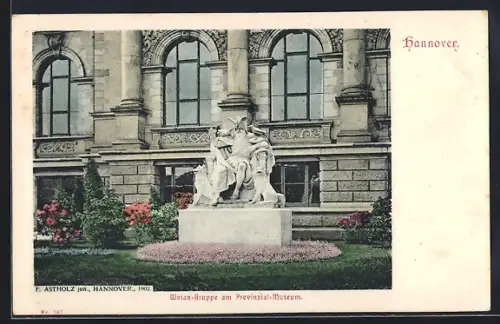 AK Hannover, Wotan-Gruppe am Provinzial-Museum