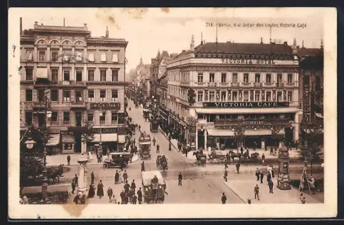 AK Berlin, Unter den Linden, Victoria Cafe